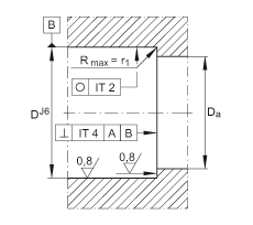 推力角接觸球軸承 7603020-2RS-TVP, 單向，接觸角 a = 60°，限制公差，兩側(cè)唇密封