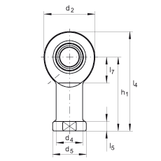 桿端軸承 GIL20-DO, 根據(jù) DIN ISO 12 240-4 標準，帶左旋內(nèi)螺紋，需維護