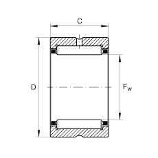 滾針軸承 NCS2016, 機(jī)加工滾道，根據(jù) ABMA 18.2 - 1982，英制