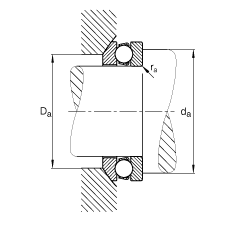 推力深溝球軸承 53201, 根據(jù) DIN 711/ISO 104 標(biāo)準(zhǔn)的主要尺寸，單向，帶球面軸承座圈，可分離