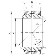 關節(jié)軸承 GE17-DO-2RS, 根據(jù) DIN ISO 12 240-1 標準, 需維護，兩側唇密封