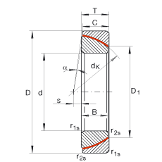 角接觸關(guān)節(jié)軸承 GE40-SW, 根據(jù) DIN ISO 12 240-2 標(biāo)準(zhǔn)，免維護(hù)
