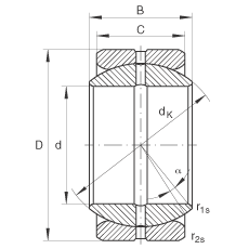 關(guān)節(jié)軸承 GE57-ZO, 根據(jù) DIN ISO 12 240-1 標(biāo)準(zhǔn)，英制尺寸，需維護(hù)