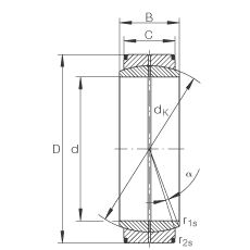 關(guān)節(jié)軸承 GE600-DO, 根據(jù) DIN ISO 12 240-1 標(biāo)準(zhǔn)，需維護(hù)