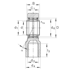 液壓桿端軸承 GIHNRK80-LO, 根據(jù) DIN ISO 12 240-4 標(biāo)準(zhǔn)，帶右旋螺紋夾緊裝置，需維護(hù)