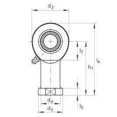 桿端軸承 GIR45-DO-2RS, 根據(jù) DIN ISO 12 240-4 標準，帶右旋內(nèi)螺紋，需維護，兩側(cè)唇密封