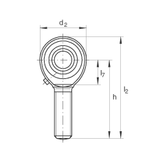 桿端軸承 GAKR18-PB, 根據(jù) DIN ISO 12 240-4 標(biāo)準(zhǔn)，帶右旋外螺紋，需維護(hù)