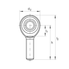 桿端軸承 GAKL22-PW, 根據(jù) DIN ISO 12 240-4 標(biāo)準(zhǔn)，帶左旋外螺紋，需維護(hù)