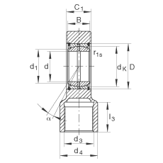 液壓桿端軸承 GIHRK100-DO, 根據(jù) DIN ISO 12 240-4 標(biāo)準(zhǔn)，帶右旋螺紋夾緊裝置，需維護(hù)