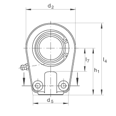 液壓桿端軸承 GIHRK50-DO, 根據(jù) DIN ISO 12 240-4 標(biāo)準(zhǔn)，帶右旋螺紋夾緊裝置，需維護(hù)