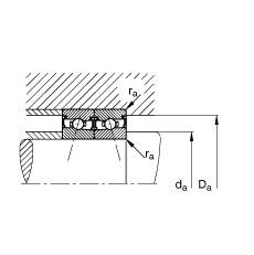 主軸軸承 HSS7013-E-T-P4S, 調節(jié)，成對安裝，接觸角 α = 25°，兩側唇密封，非接觸，限制公差