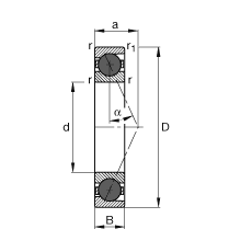 主軸軸承 HCB7219-E-T-P4S, 調(diào)節(jié)，成對(duì)或單元安裝，接觸角 α = 25°，陶瓷球，限制公差