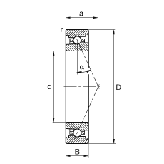 主軸軸承 HS7013-E-T-P4S, 調(diào)節(jié)，成對(duì)或單元安裝，接觸角 α = 25°，限制公差
