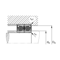 主軸軸承 HCB7010-E-2RSD-T-P4S, 調(diào)節(jié)，成對或單元安裝，接觸角 α = 25°，陶瓷球，兩側(cè)唇密封，非接觸，限制公差