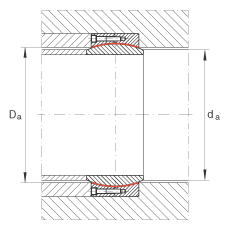 大的關(guān)節(jié)軸承 GE600-DW-2RS2, 根據(jù) DIN ISO 12 240-1 標(biāo)準(zhǔn), 免維護(hù)，兩側(cè)密封